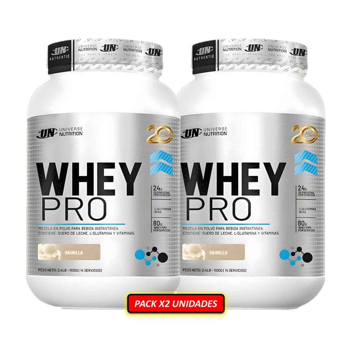 UNIVERSE NUTRITION - WHEY PRO 1,1 Kg PACK x2 Proteína Whey Sabores VAINILLA - Tienda Física