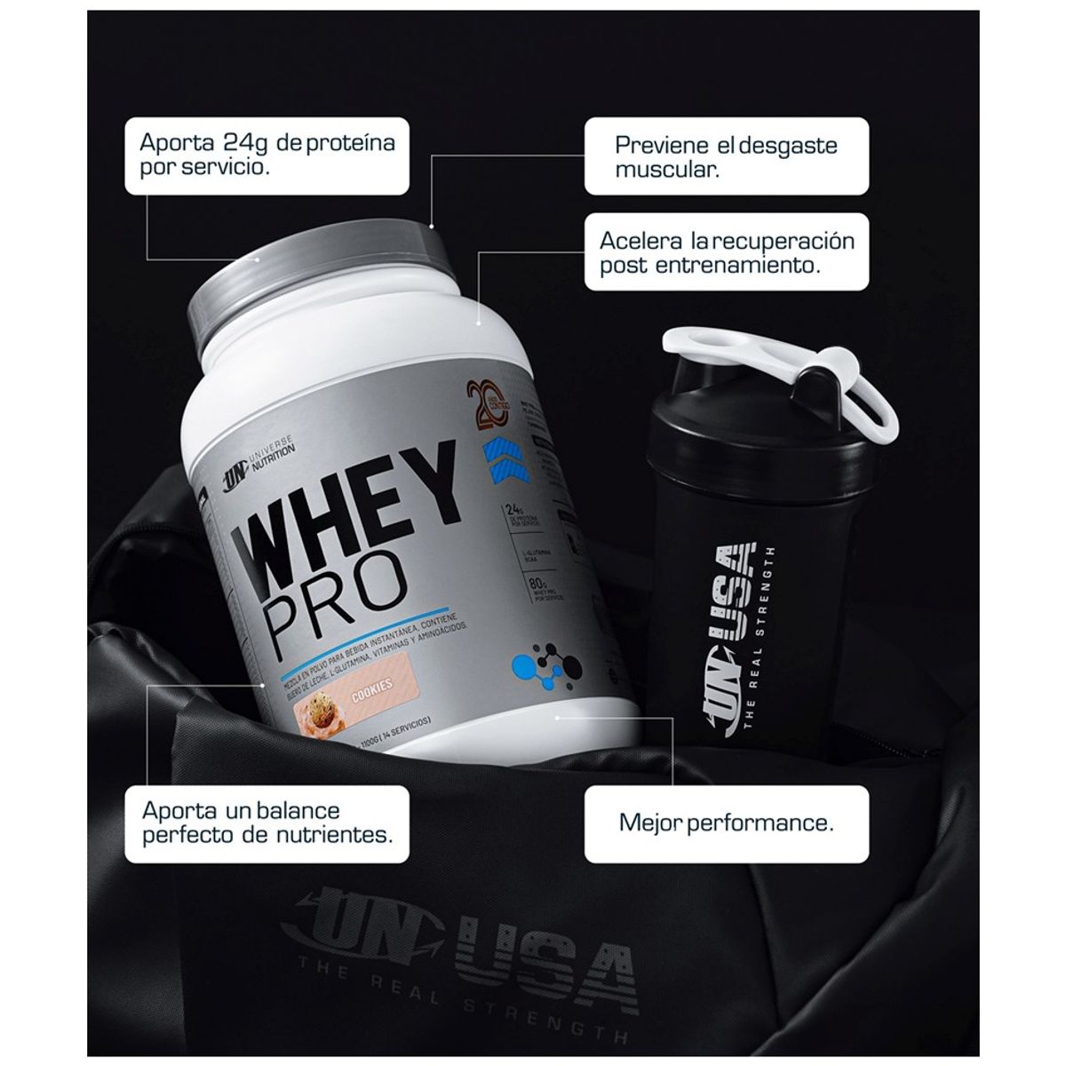 UNIVERSE NUTRITION - WHEY PRO 1,1 Kg PACK x2 Proteína Whey Sabores VAINILLA - Tienda Física