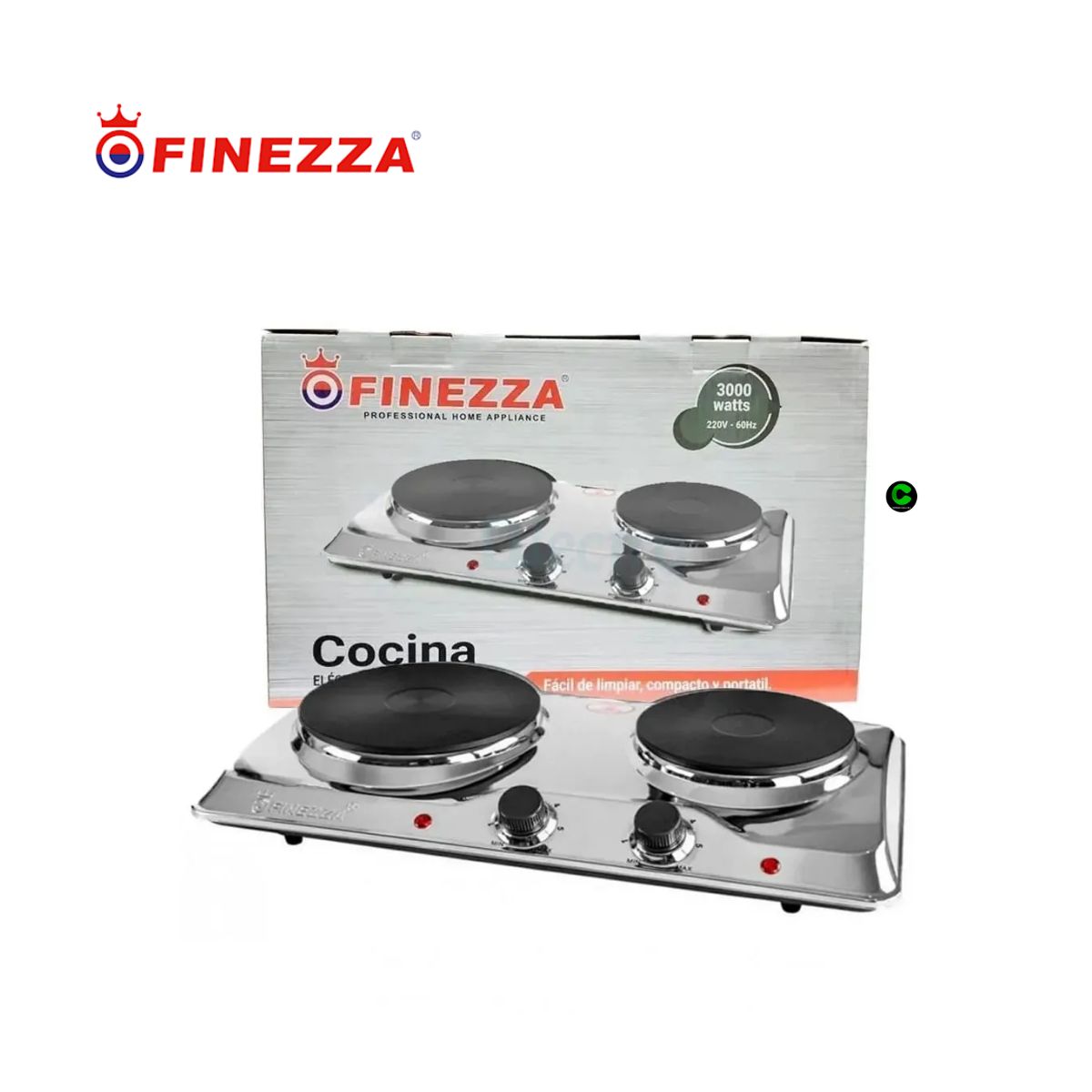 FINEZZA - Cocina Eléctrica FINEZZA 2 Hornillas FZ-204D4CH