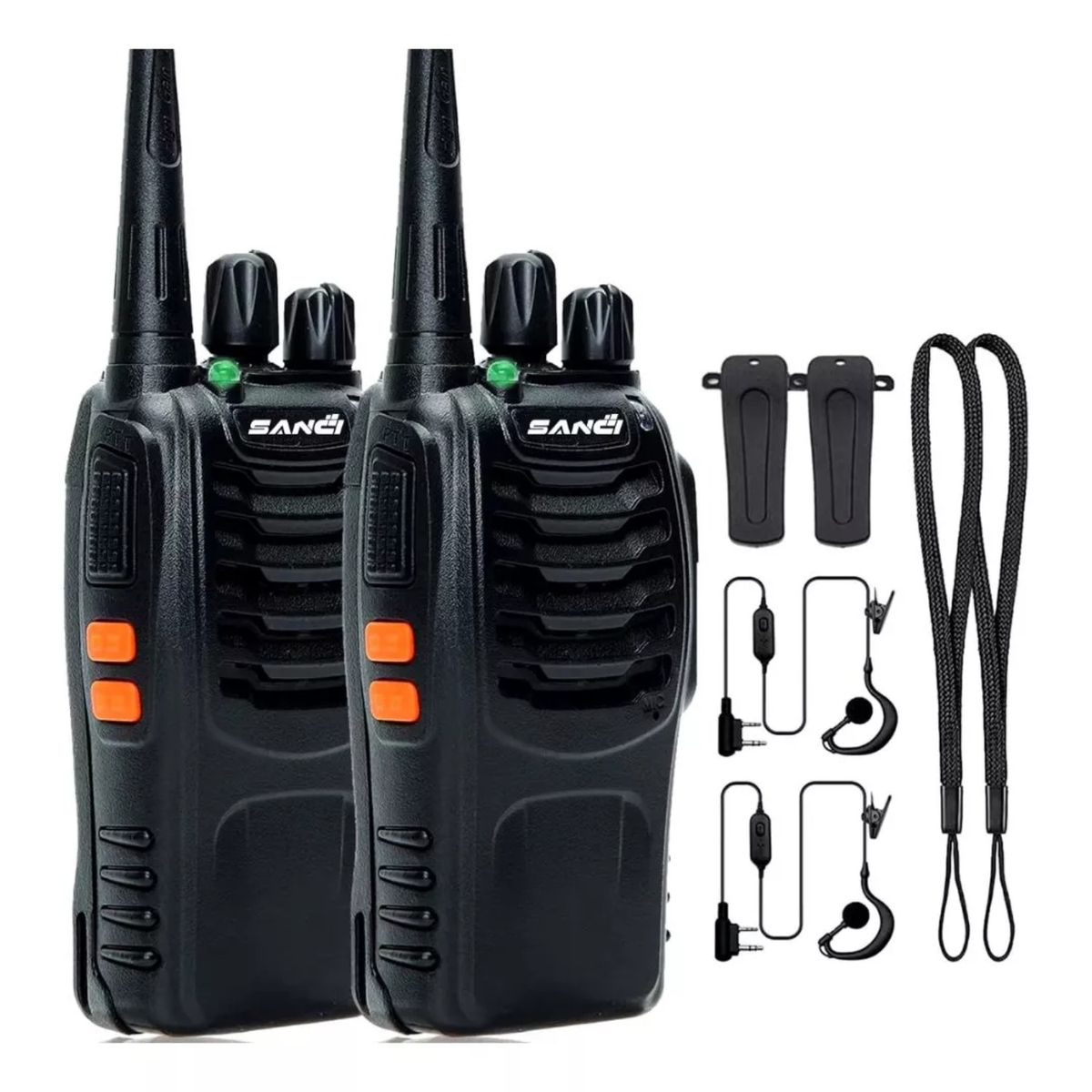 GENERICO - Radio bidireccional compacto con linterna, 5 km de alcance, 16 canales