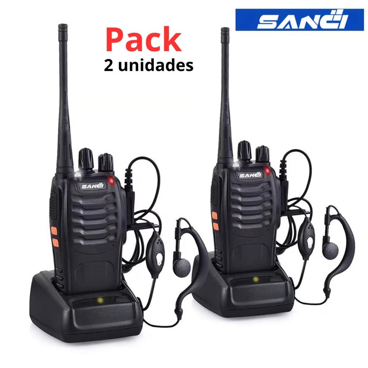 GENERICO - Radio bidireccional compacto con linterna, 5 km de alcance, 16 canales