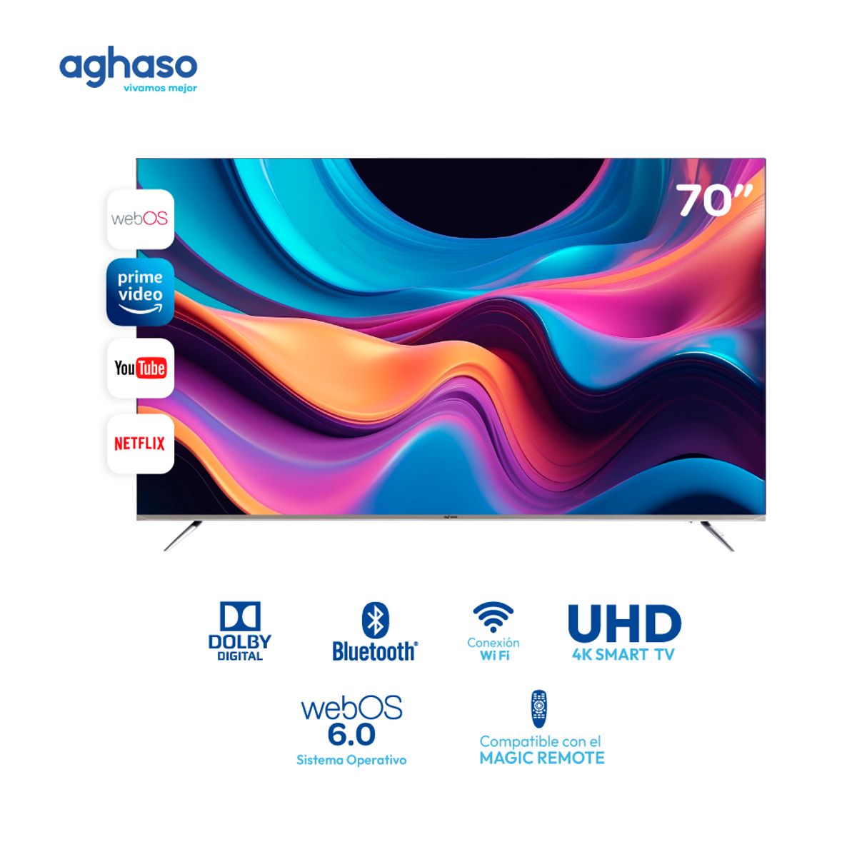 AGHASO - TELEVISOR AGHASO 70 ULTRA HD 4K