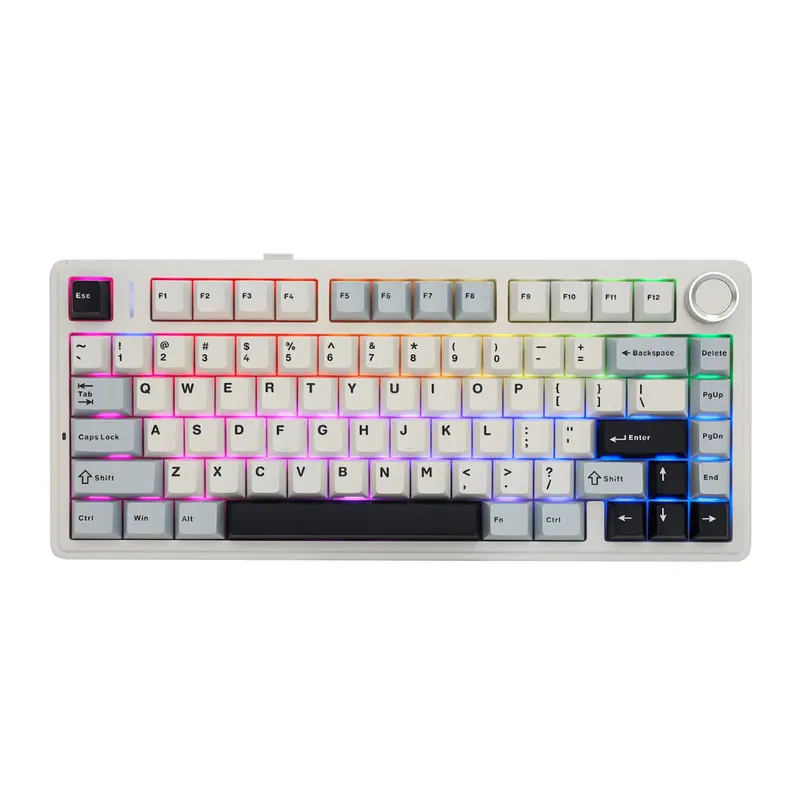 AULA - Teclado Mecanico Aula F75 WhiteBlue Switch Leobog ReaperGreen