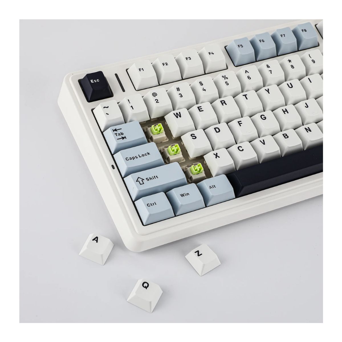 AULA - Teclado Mecanico Aula F75 WhiteBlue Switch Leobog ReaperGreen
