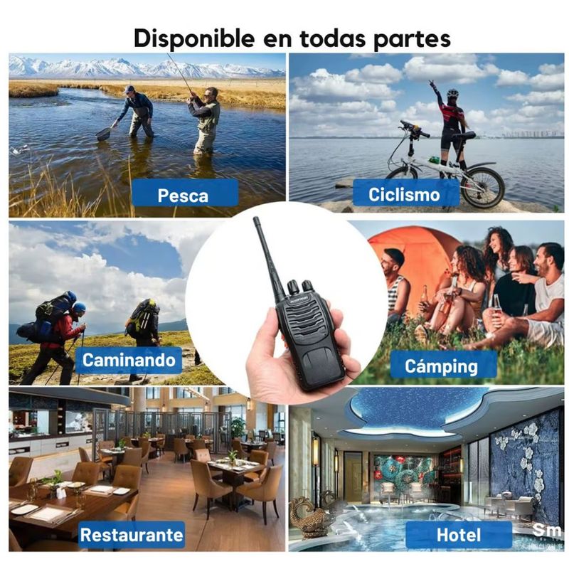 GENERICO - Radio bidireccional compacto con linterna, 5 km de alcance, 16 canales