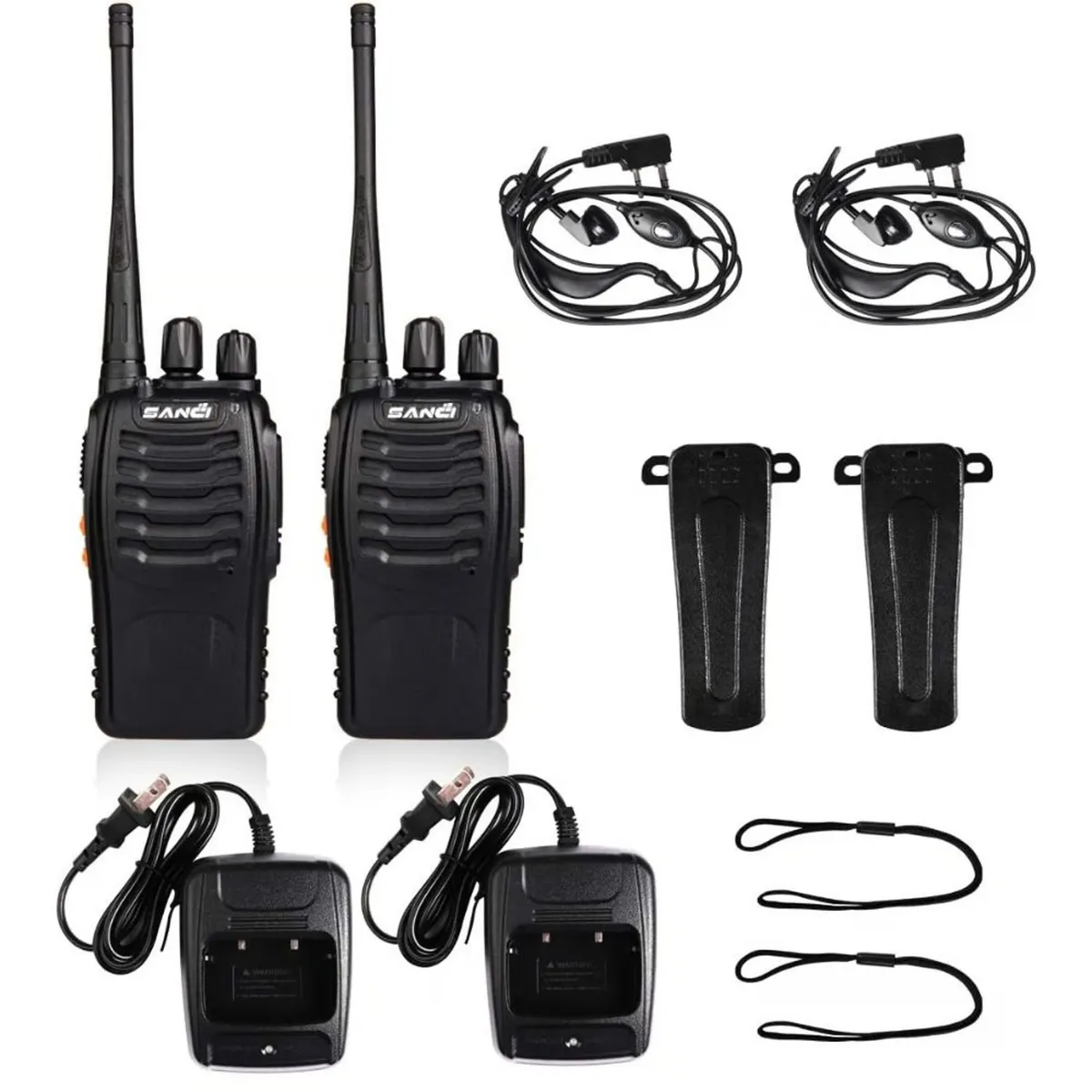 GENERICO - Radio bidireccional compacto con linterna, 5 km de alcance, 16 canales