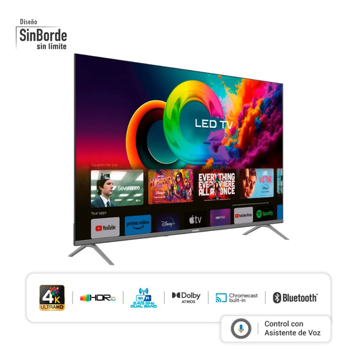 HYUNDAI - TELEVISOR HYUNDAI 55 QLED SMART TV GOOGLE TV 4K UHD - HYLED5529QG