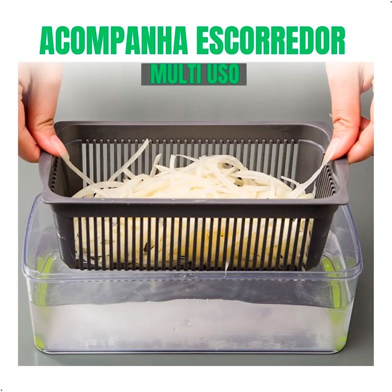 GENERICO - Picador Cortador De Alimentos Rallador Manual Fruta Verduras 14 en 1