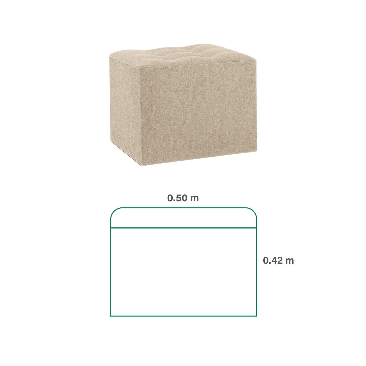 MUEBLES MACRUMO - Cama tapizada Premium Kena Beige 2 Plz + puff gratis