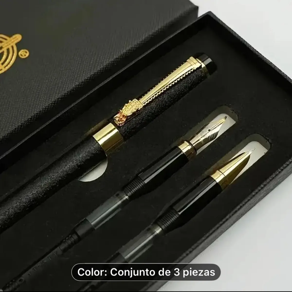 GENERICO - LAPICERO PLUMA FUENTE x3 PUNTAS BOLIGRAFO 10 cartuchos de tinta