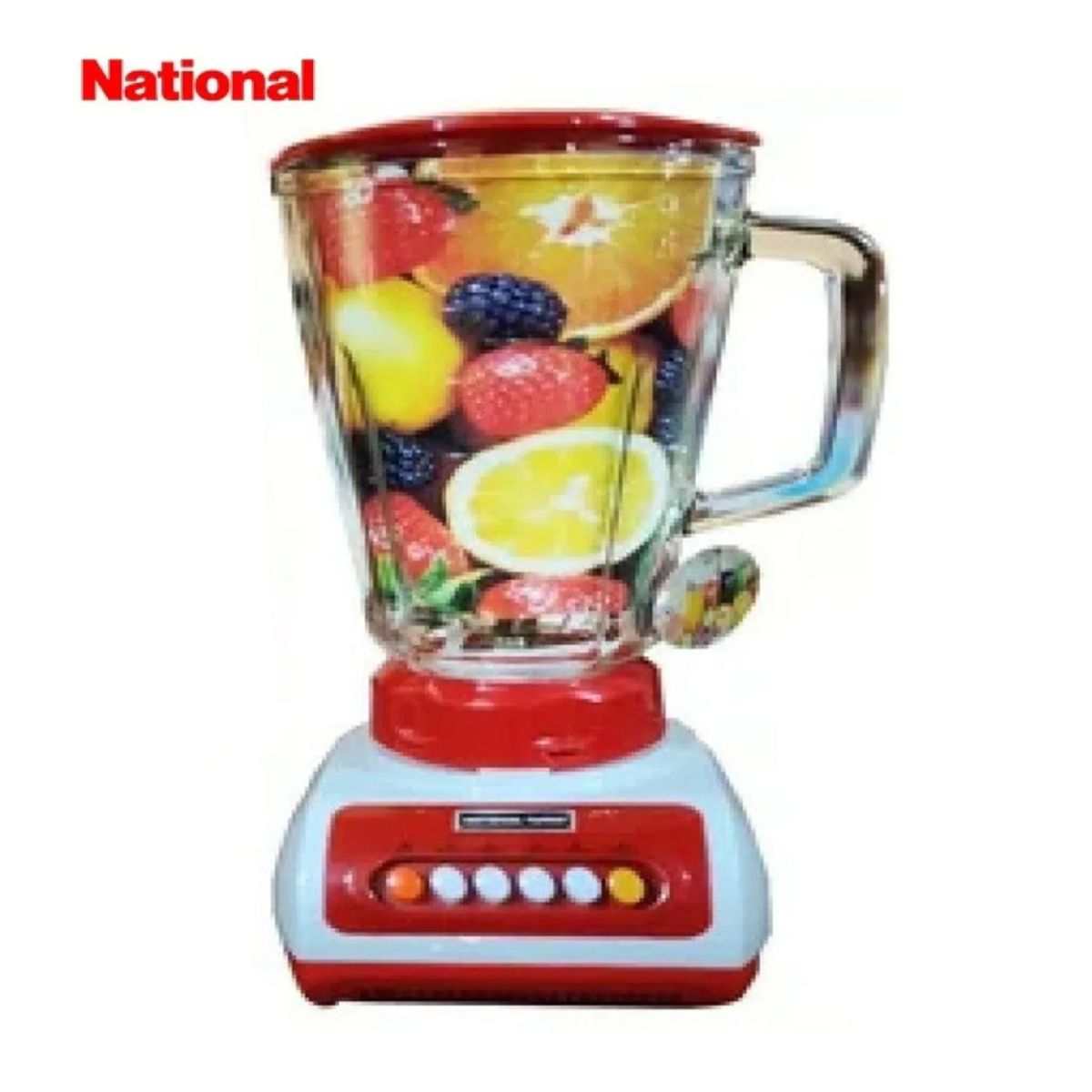 NATIONAL - Licuadora National Turbo con Doble Vaso de Vidrio Templado 900W Rojo