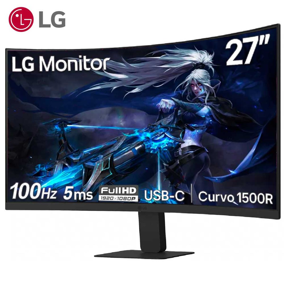 LG - Monitor LG 27U421A-B Curvo 27” FHD VA  HDMI  USB-C 15W  Audio-Out