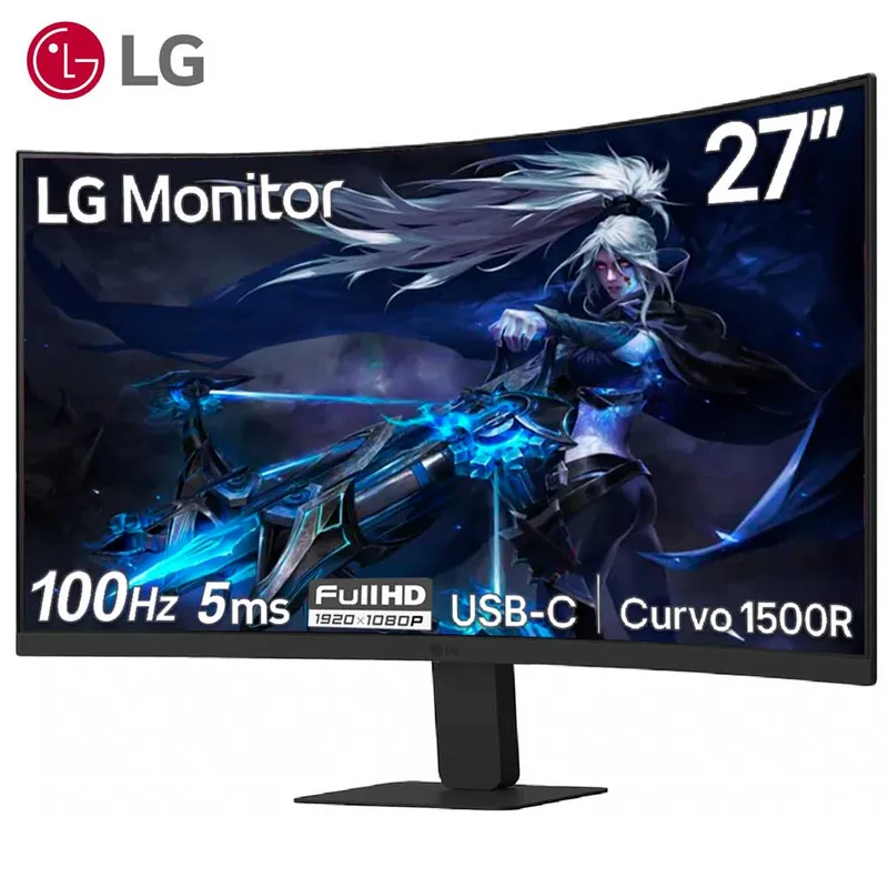 LG - Monitor LG 27U421A-B Curvo 27” FHD VA  HDMI  USB-C 15W  Audio-Out
