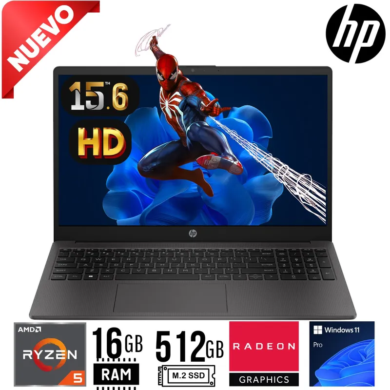 HP - LAPTOP HP 255 G10. RYZEN 5 7520U. 15.6" HD. RAM 16GB. SSD 512GB. W11PRO.