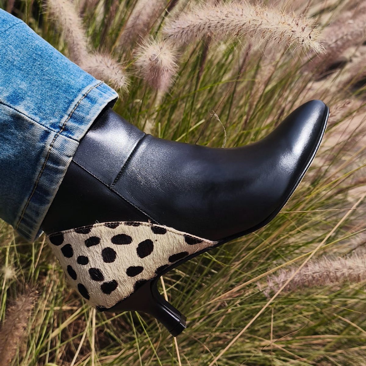 IRISABA - BOTINES DE CUERO IRISABA PARA MUJER ALONDRA NEGRO