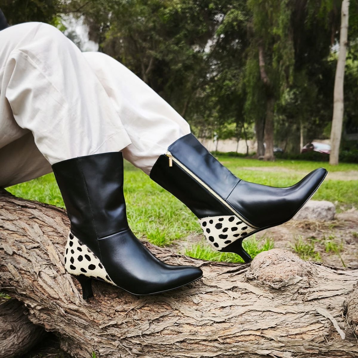 IRISABA - BOTINES DE CUERO IRISABA PARA MUJER ALONDRA NEGRO