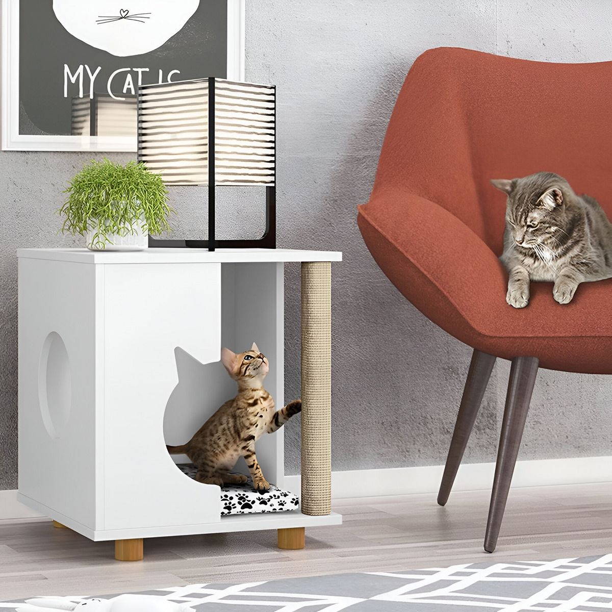 73 EXPERIENCE - Mesa Lateral Mascota Magak  Blanco 73 Experience