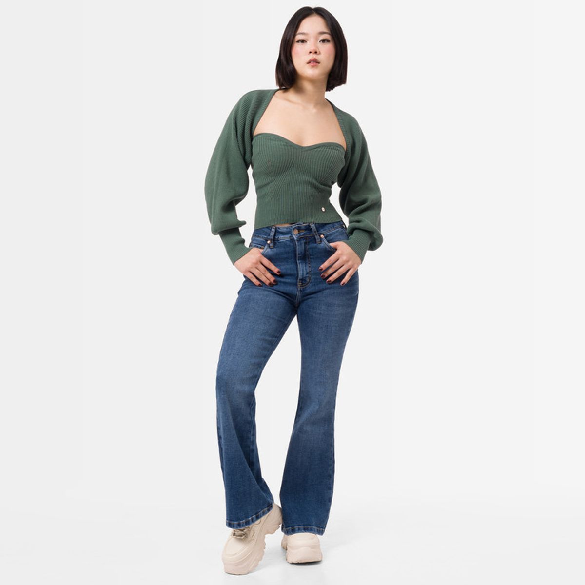 SQUEEZE - Pantalon Moda Denim Stretch Cariid Mujer