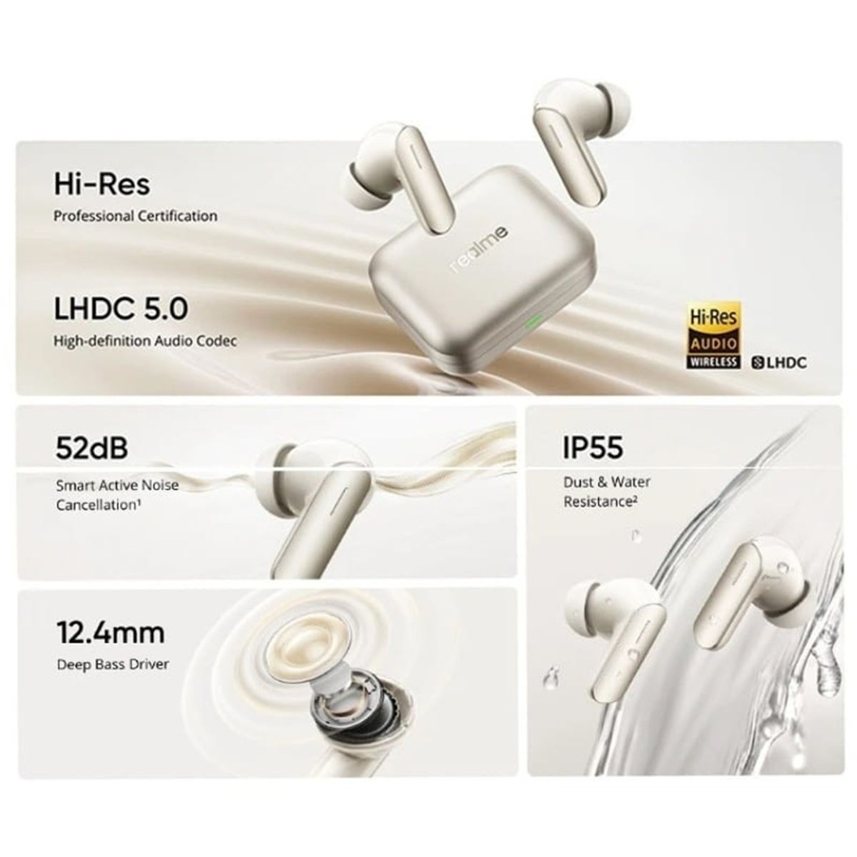 REALME - Audífono Bluetooth Realme Buds Air 7 Purple (ANC) TWS V.B 5.4