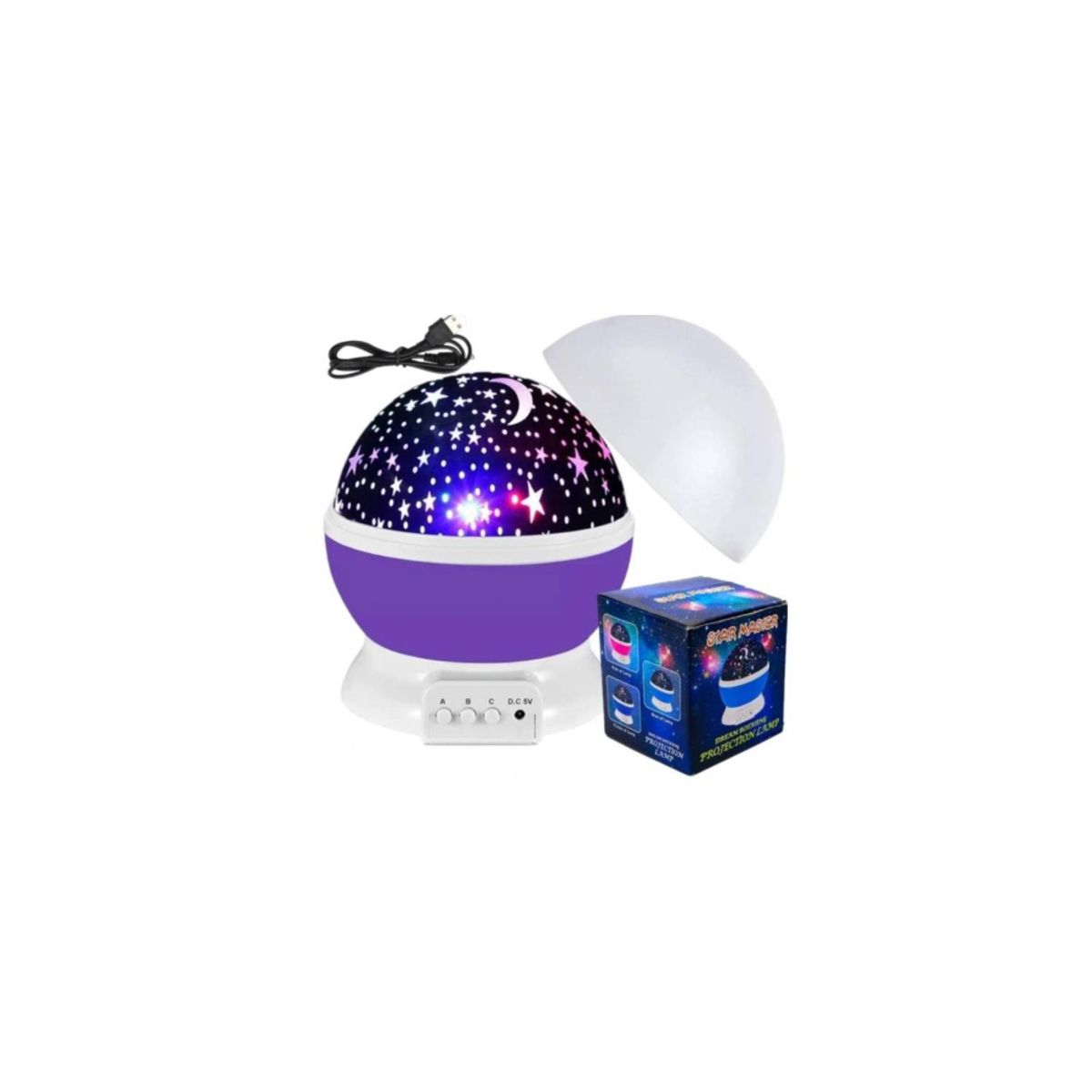 GENERICO - Lampara Proyector de estrellas portátil - LILA