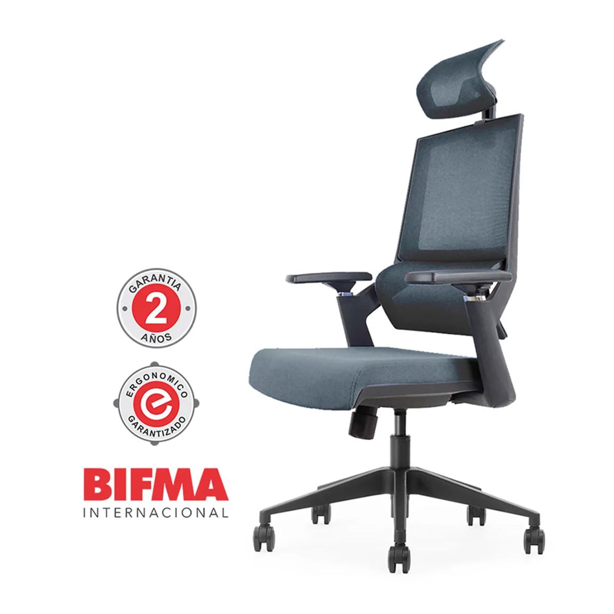 OFIDEAS - Silla Ergonómica Ejecutiva One Plus Color GrisNegro Ofideas