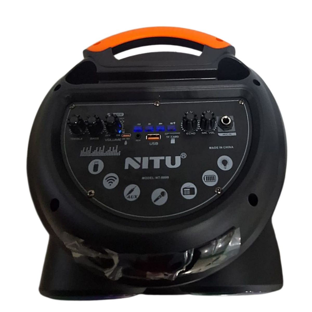 GENERICO - Equipo de 3 bocinas Con luces y Bluetooth + Micrófono y porta celular