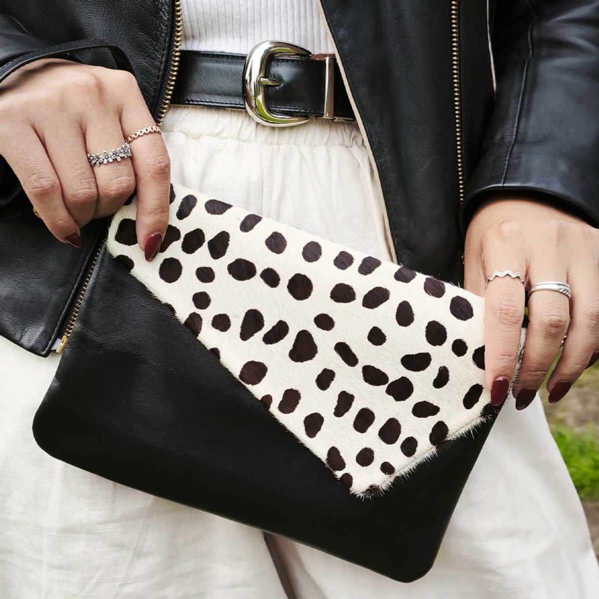 IRISABA - CORREA REVERSIBLE DE CUERO IRISABA PARA MUJER ALONDRA NEGRO