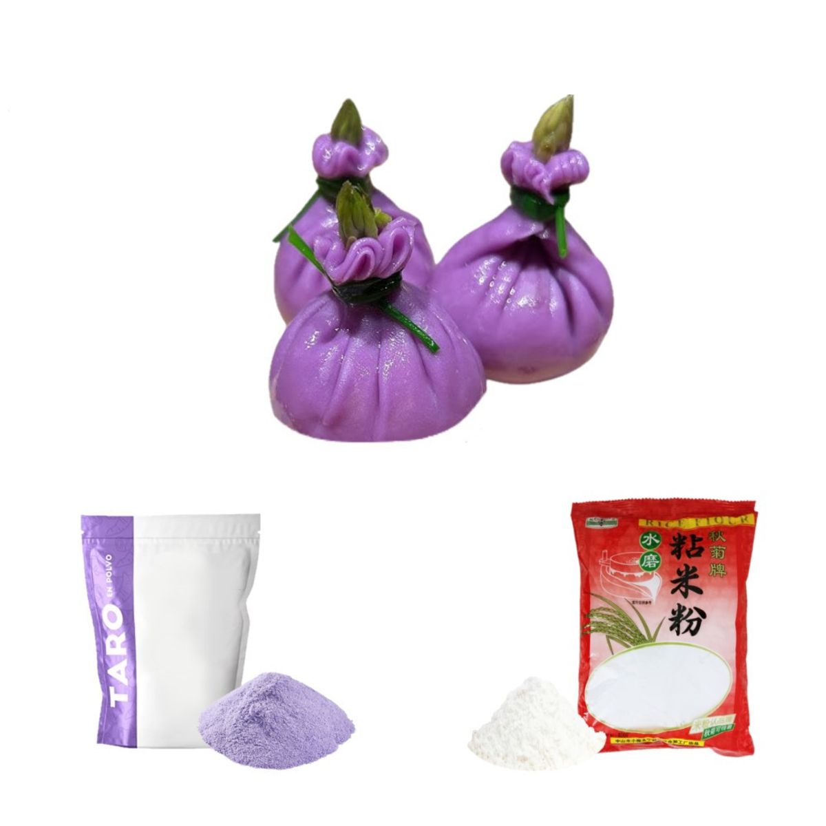 GENERICO - Pack Dumplings 2u Harina de Arroz y Polvo Sabor a Taro