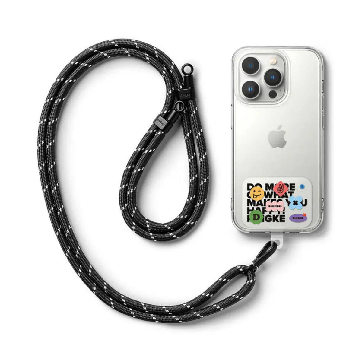 RINGKE - Correa Para Celular Ringke Holder Link Strap Design - Black  White