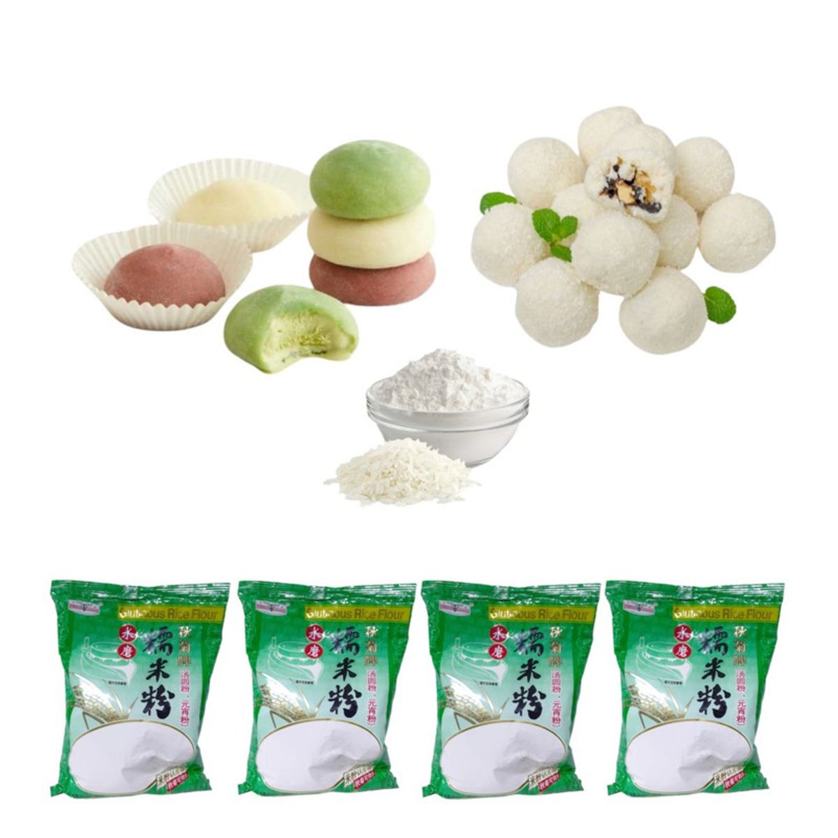 GENERICO - Pack 4u Harina De Arroz Glutinoso 400gr