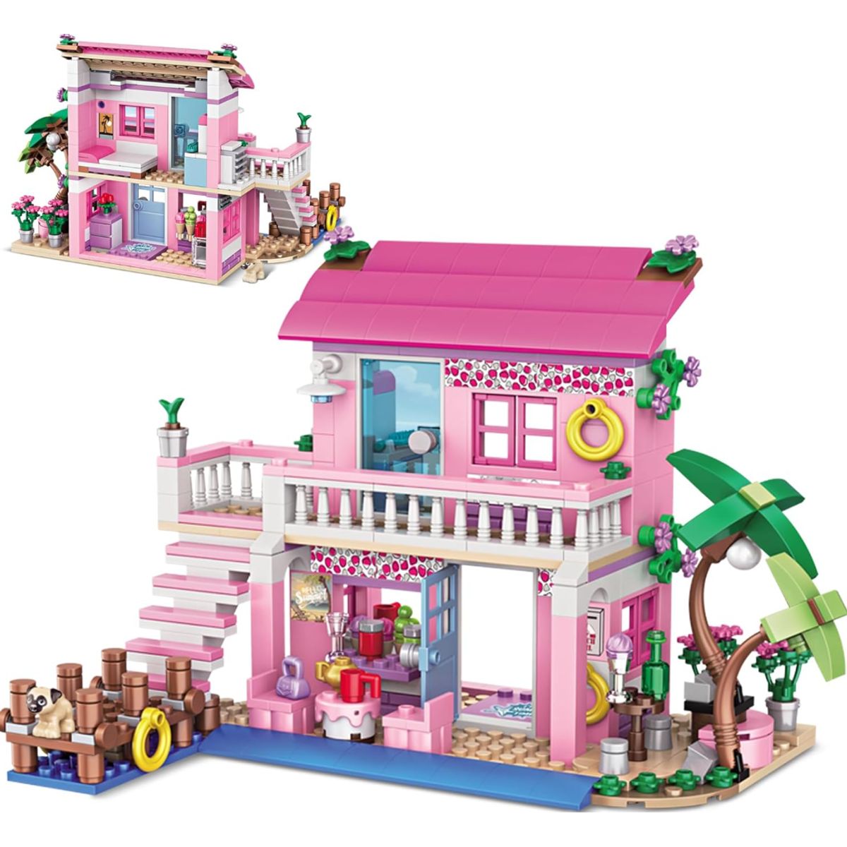 GENERICO - PAPUJIS TOYS - BLOQUES DE CONSTRUCCIÓN CASA DE PLAYA -  474 PCS