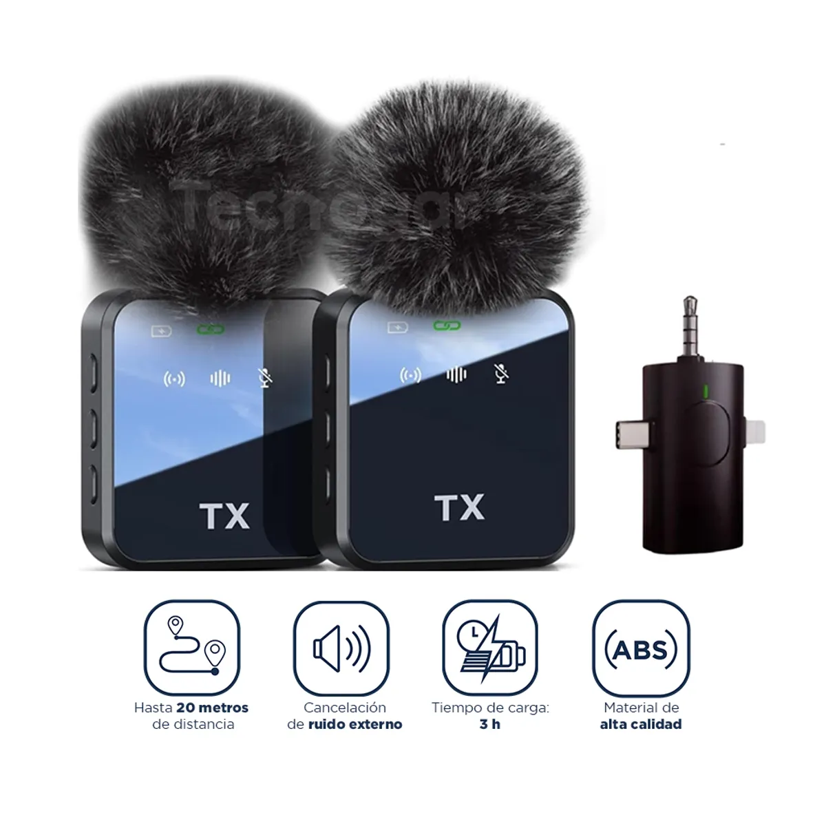 OEM - Micrófonos Inalámbricos Solaperos Recargables Dual 3 en 1 F11-2