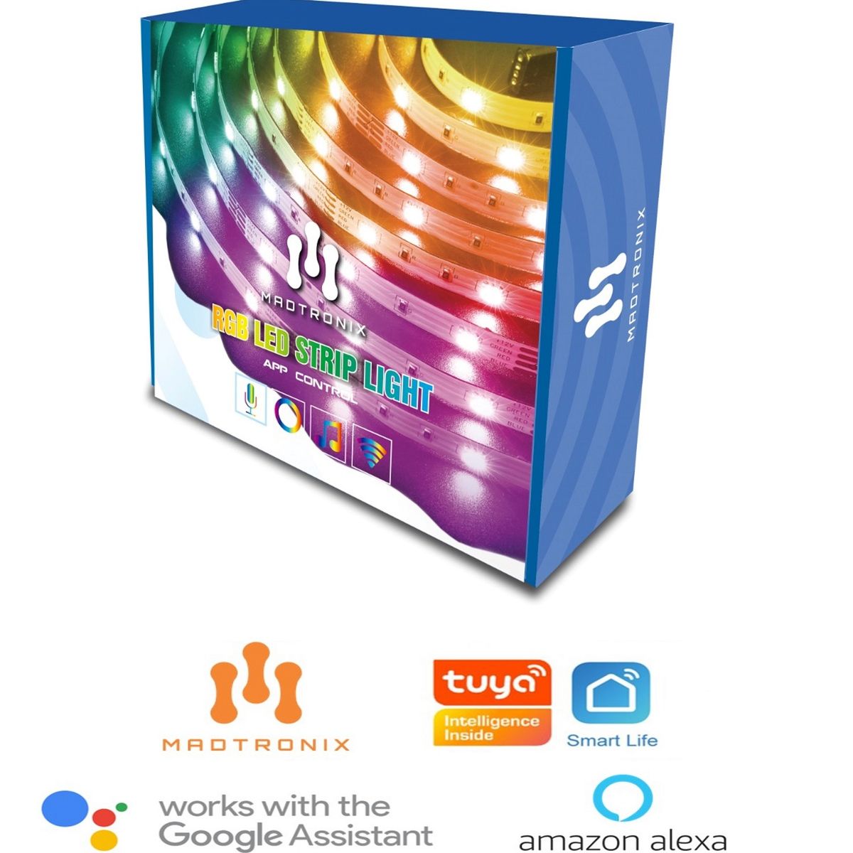 MADTRONIX - Tira Led Inteligente Madtronix Rgb 5 Metros  con Alexa y Google