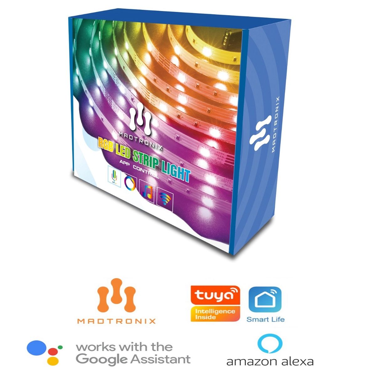 MADTRONIX - Tira Led Inteligente Madtronix Rgb 5 Metros  con Alexa y Google