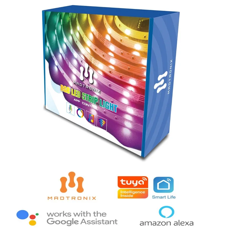 MADTRONIX - Tira Led Inteligente Madtronix Rgb 5 Metros  con Alexa y Google