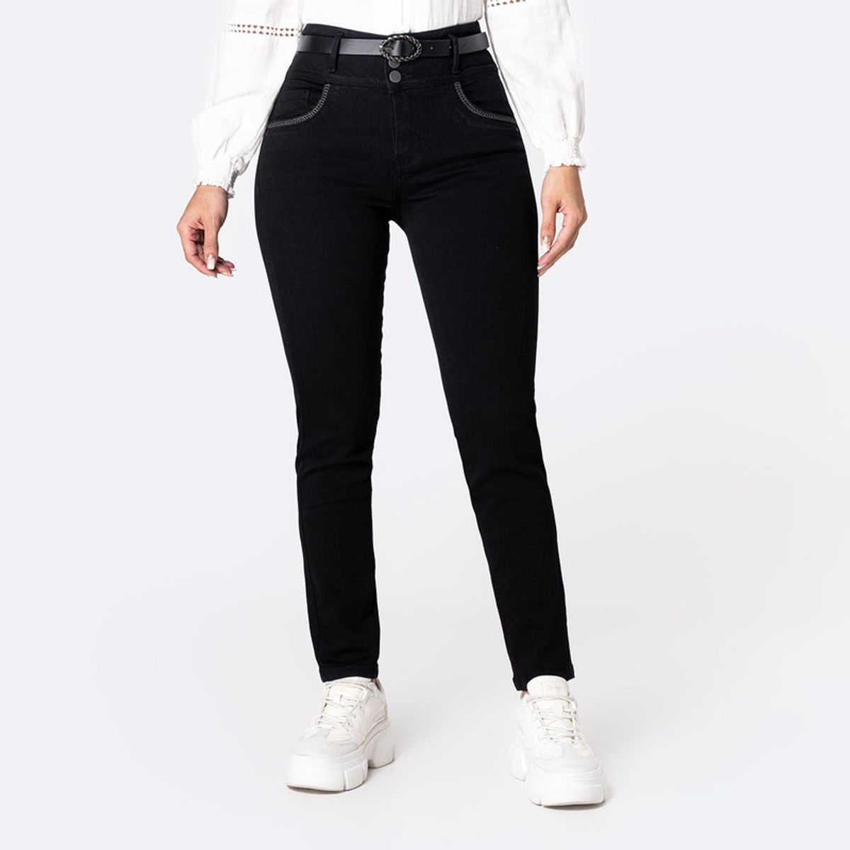 PIONIER - Jean Semi Pitillo Denim Stretch Mujer Aryha Pionier