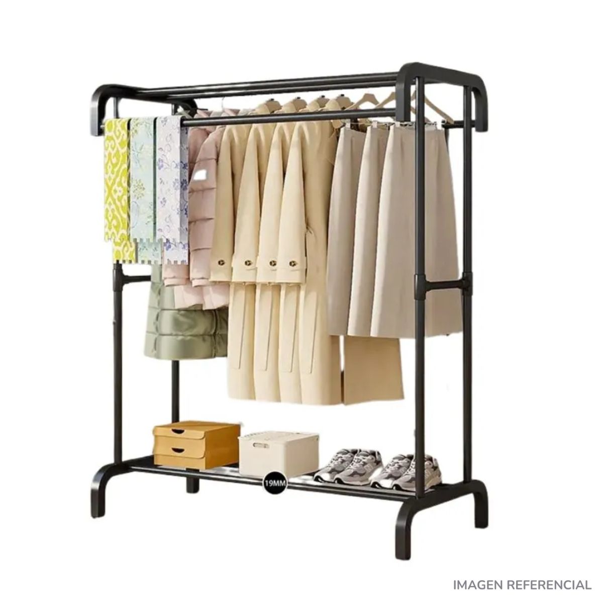 INSPIRA MARKET - Estante Organizador Ropa Perchero Negro