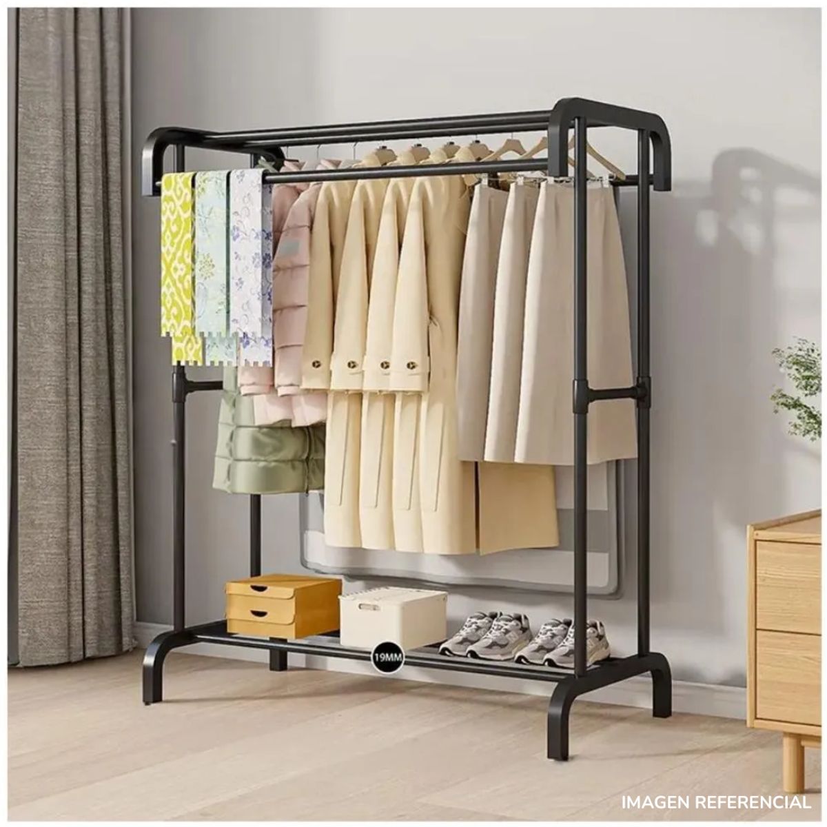 INSPIRA MARKET - Estante Organizador Ropa Perchero Negro