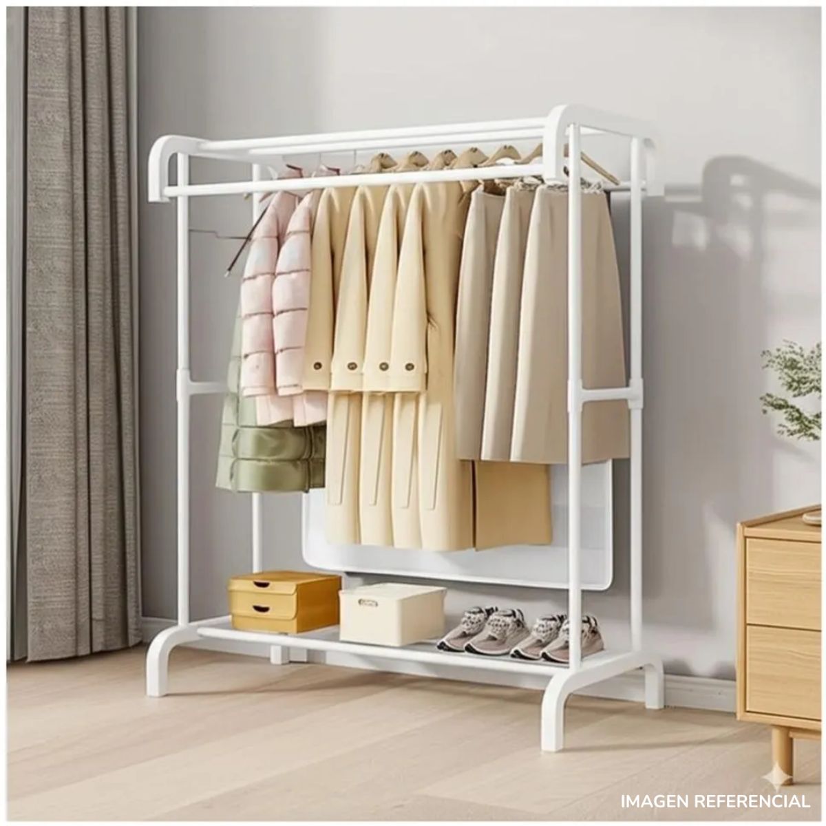 INSPIRA MARKET - Estante Organizador Ropa Perchero Blanco