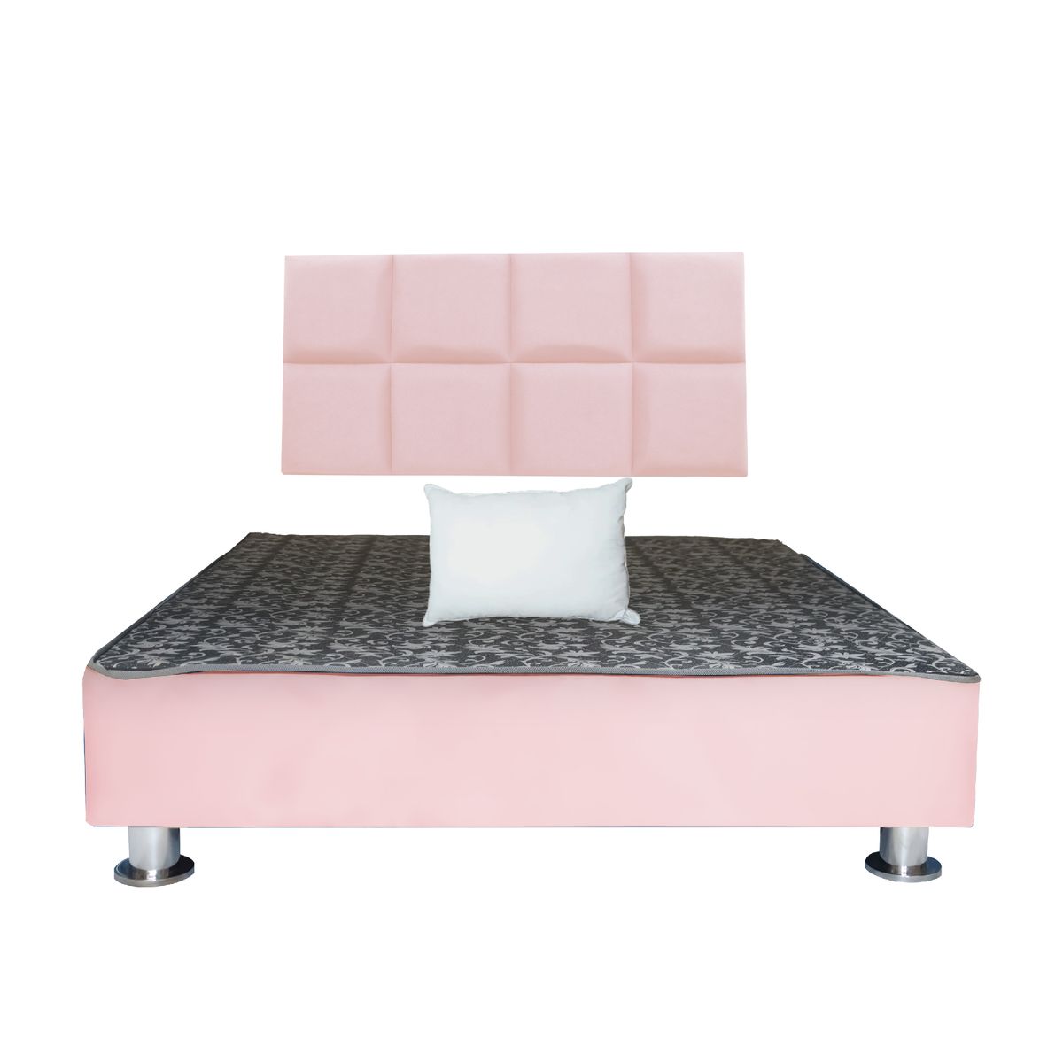 MUEBLES MACRUMO - Cama tapizada Serena + almohada - 2 Plz - Color Rosado
