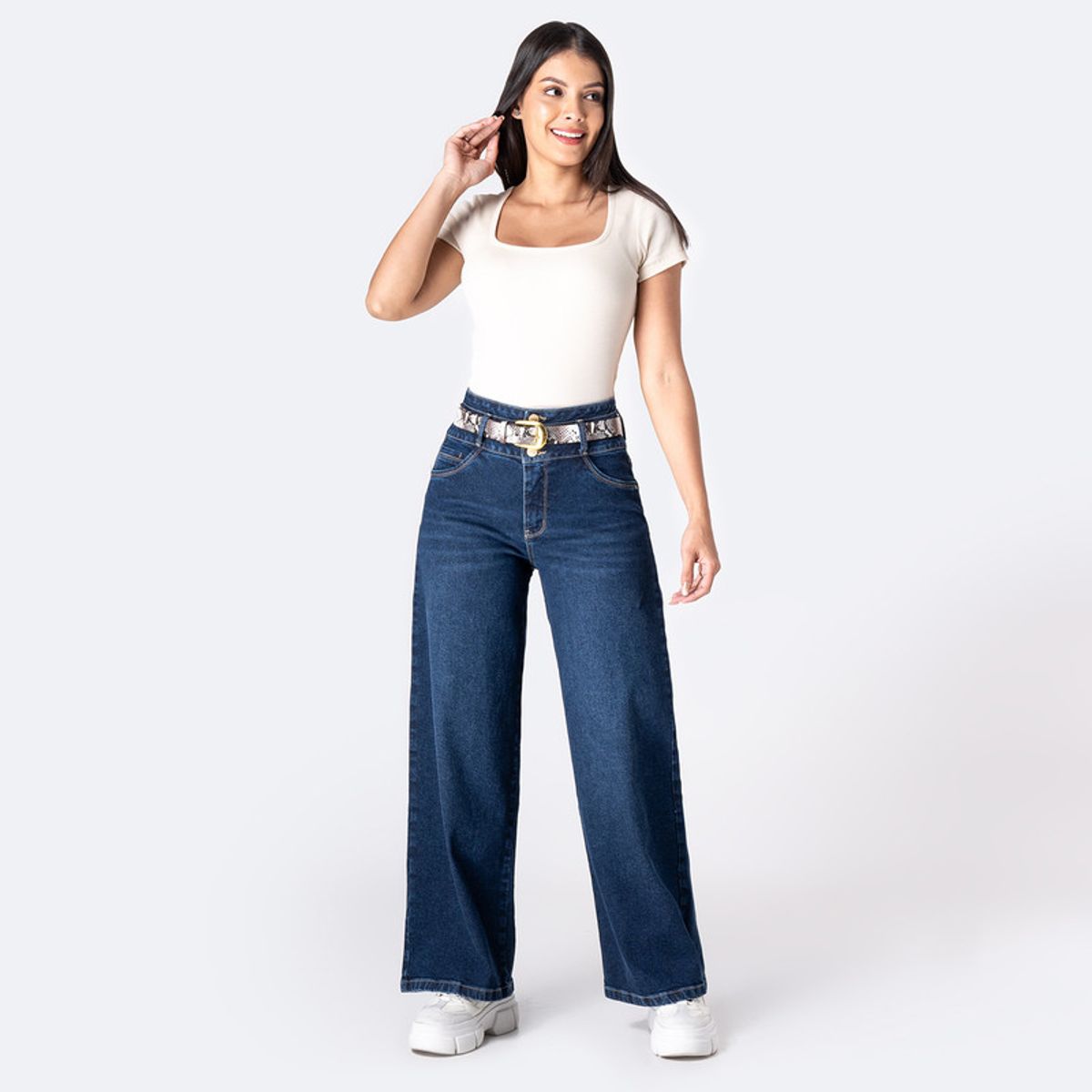 PIONIER - Pantalon Moda Denim Stretch Rumyh Mujer
