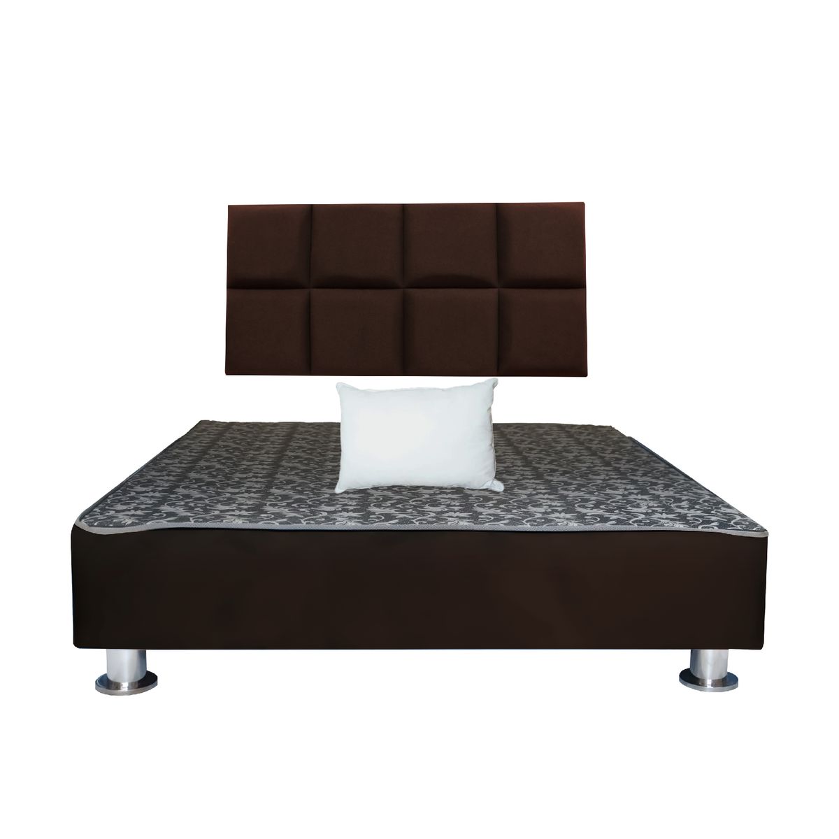 MUEBLES MACRUMO - Cama tapizada Serena + almohada - 2 Plz - Color Marrón