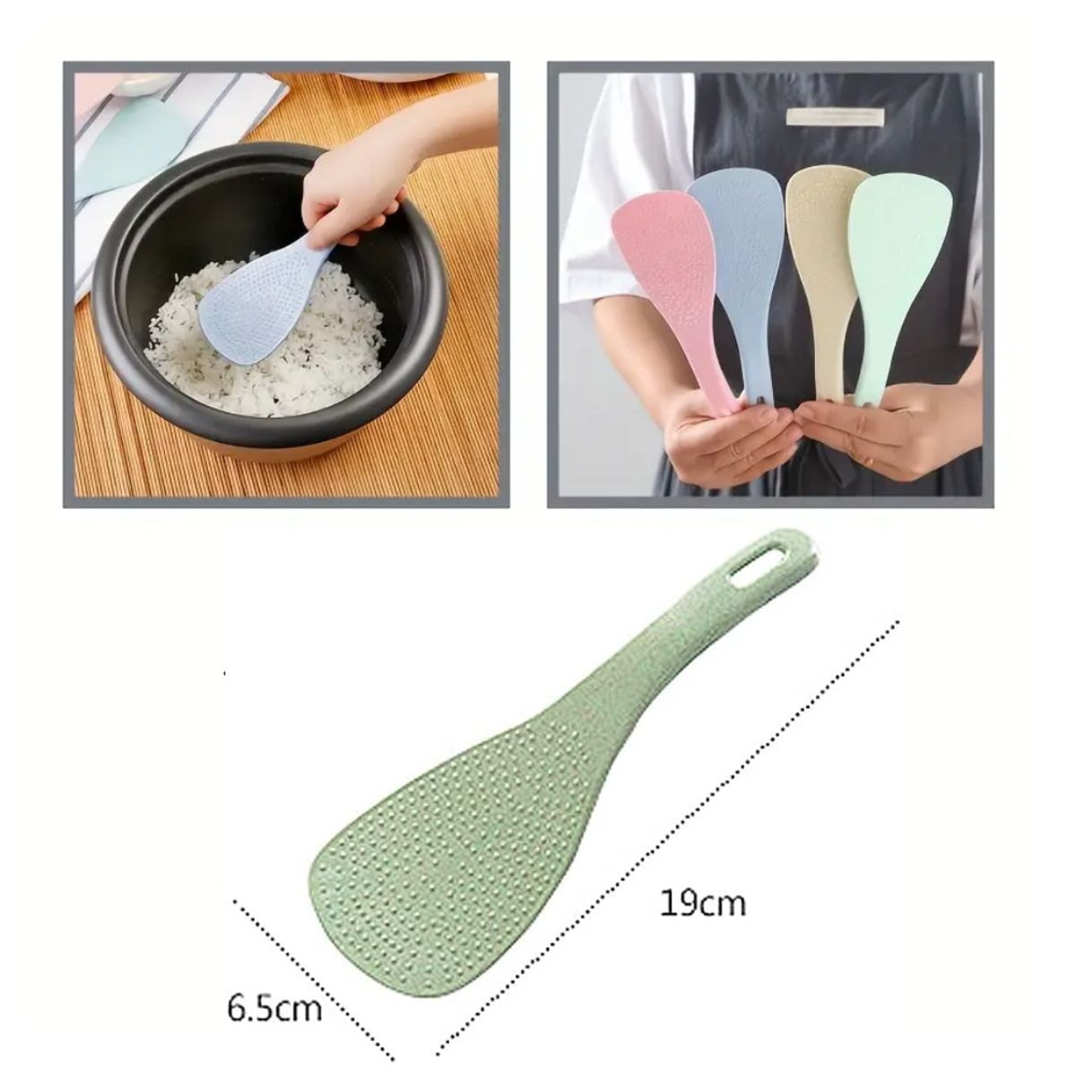 GENERICO - Espátula Cuchara Arrocera Para Arroz Verde