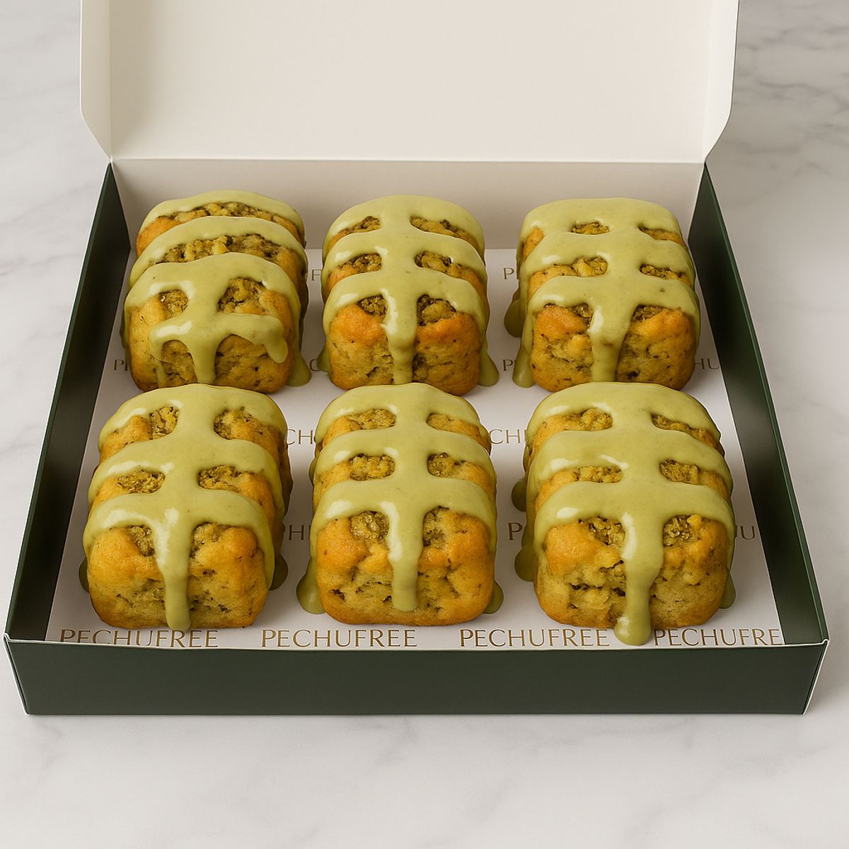 PECHUFREE - Cinnamon Rolls Keto de Pistacho - Caja 6 unidades