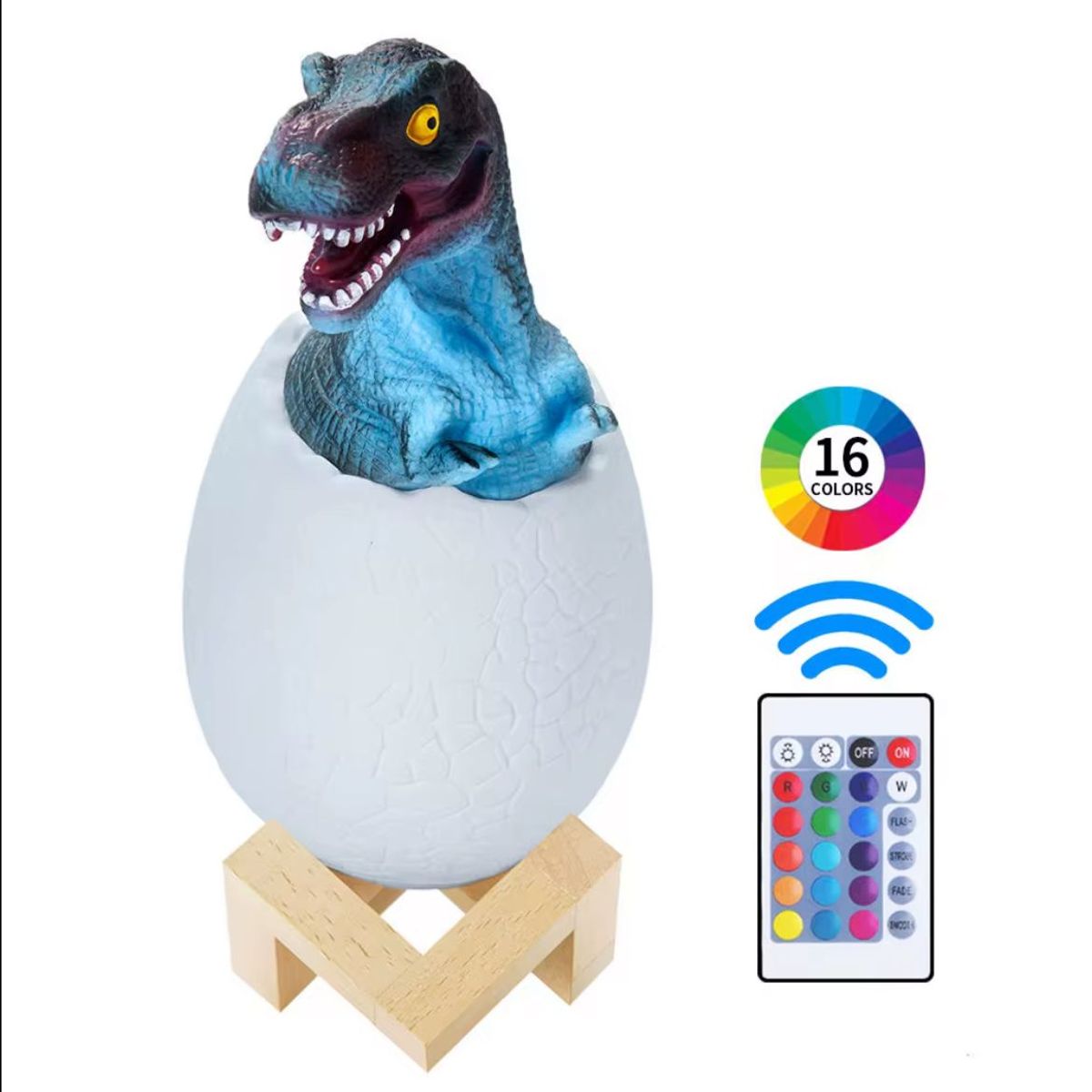 GENERICO - Lampara de dinosaurio 3D Multicolor Led