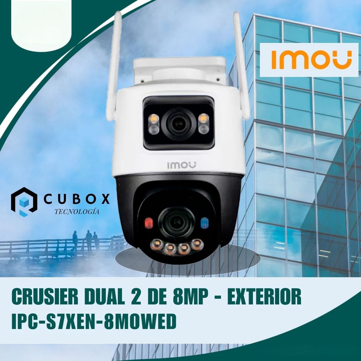 IMOU - Cámara de seguridad exterior IMOU cruiser doble lente 2 de 8mp