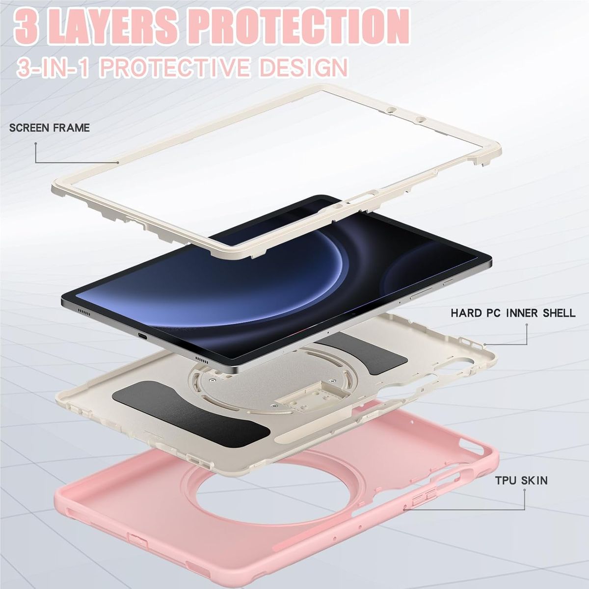 GENERICO - Funda Protector Antigolpe Armor 360° Para Samsung S9  S9 FE - ROSADO