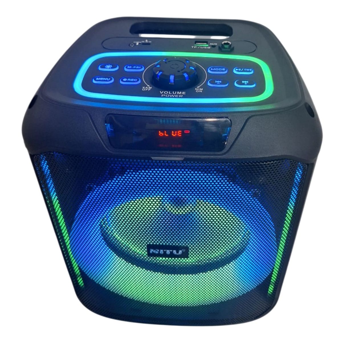 GENERICO - Parlante  Con luces y Bluetooth + Micrófono incluye porta celular