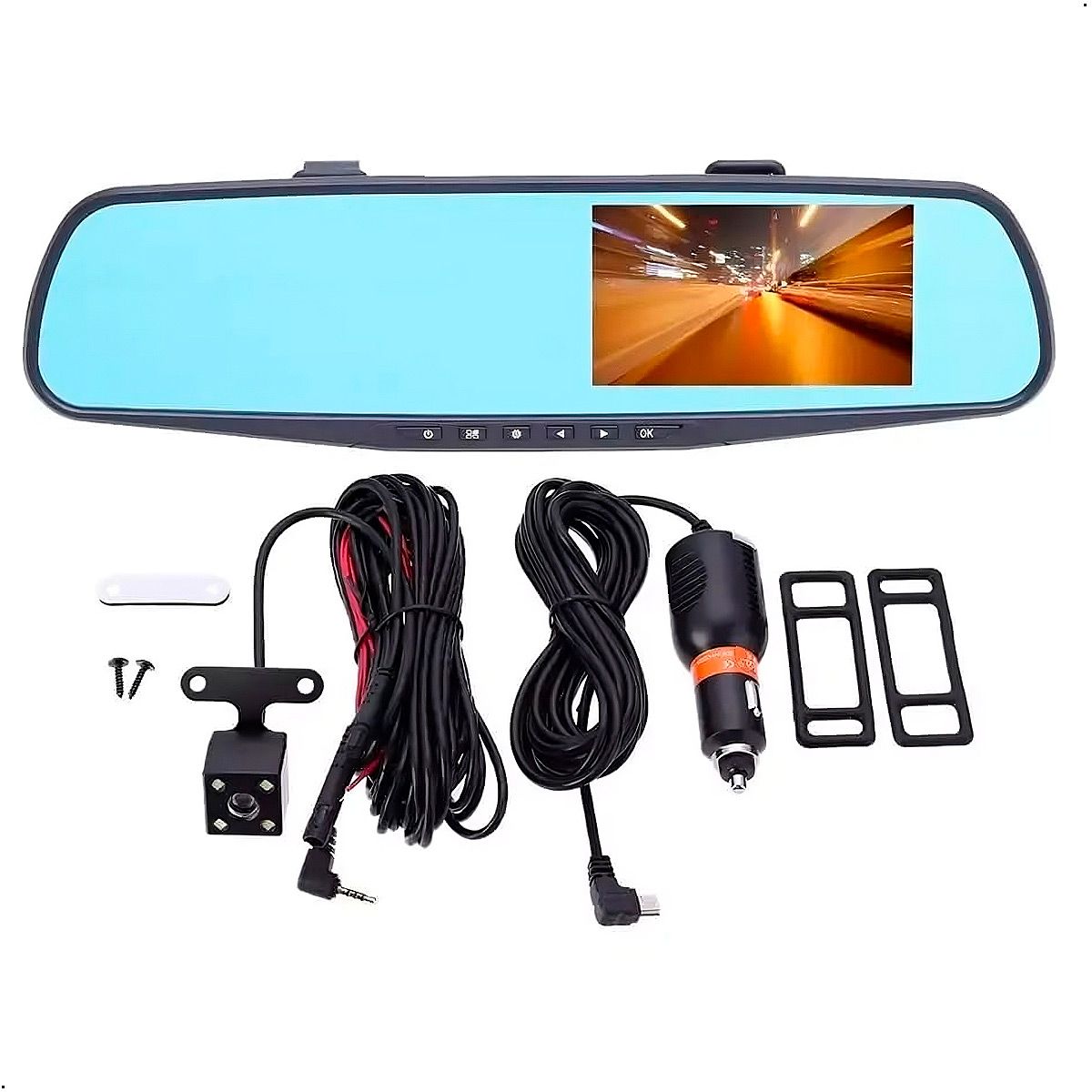 GENERICO - Retrovisor Universal Espejo Con Cámara Frontal Y Retroceso