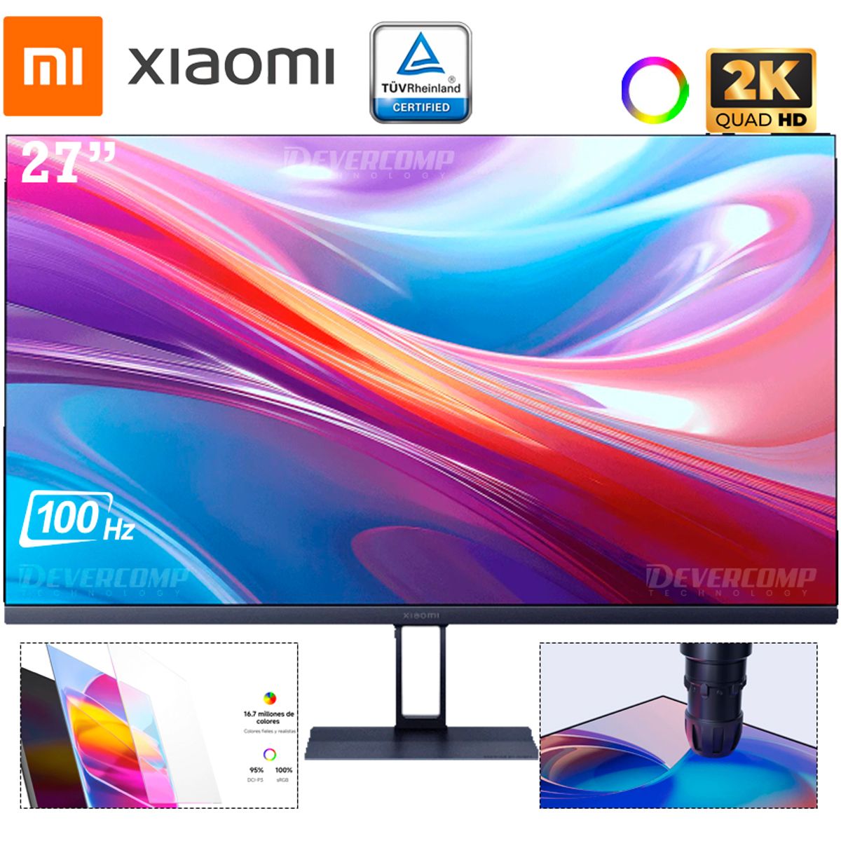 XIAOMI - Monitor Xiaomi A27Qi 27′ 2K IPS 100Hz HDMI FreeSync